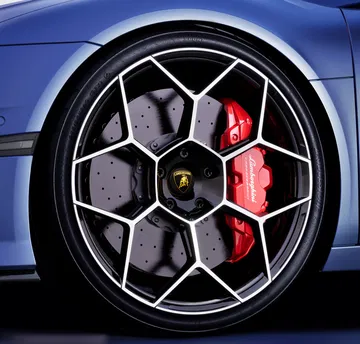 Rueda emblemática de Lamborghini en acabado Blu Marinus