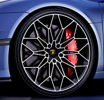 Detalle de la impecable llanta Lamborghini Temerario 2024.