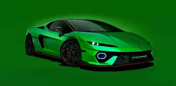 Vista lateral del Lamborghini Temerario 2024 en color Verde Mercurius