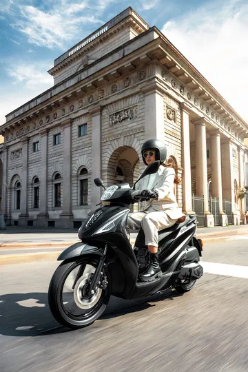 La Morbidelli MBP SC 125 LX en un entorno urbano, elegancia y estilo.