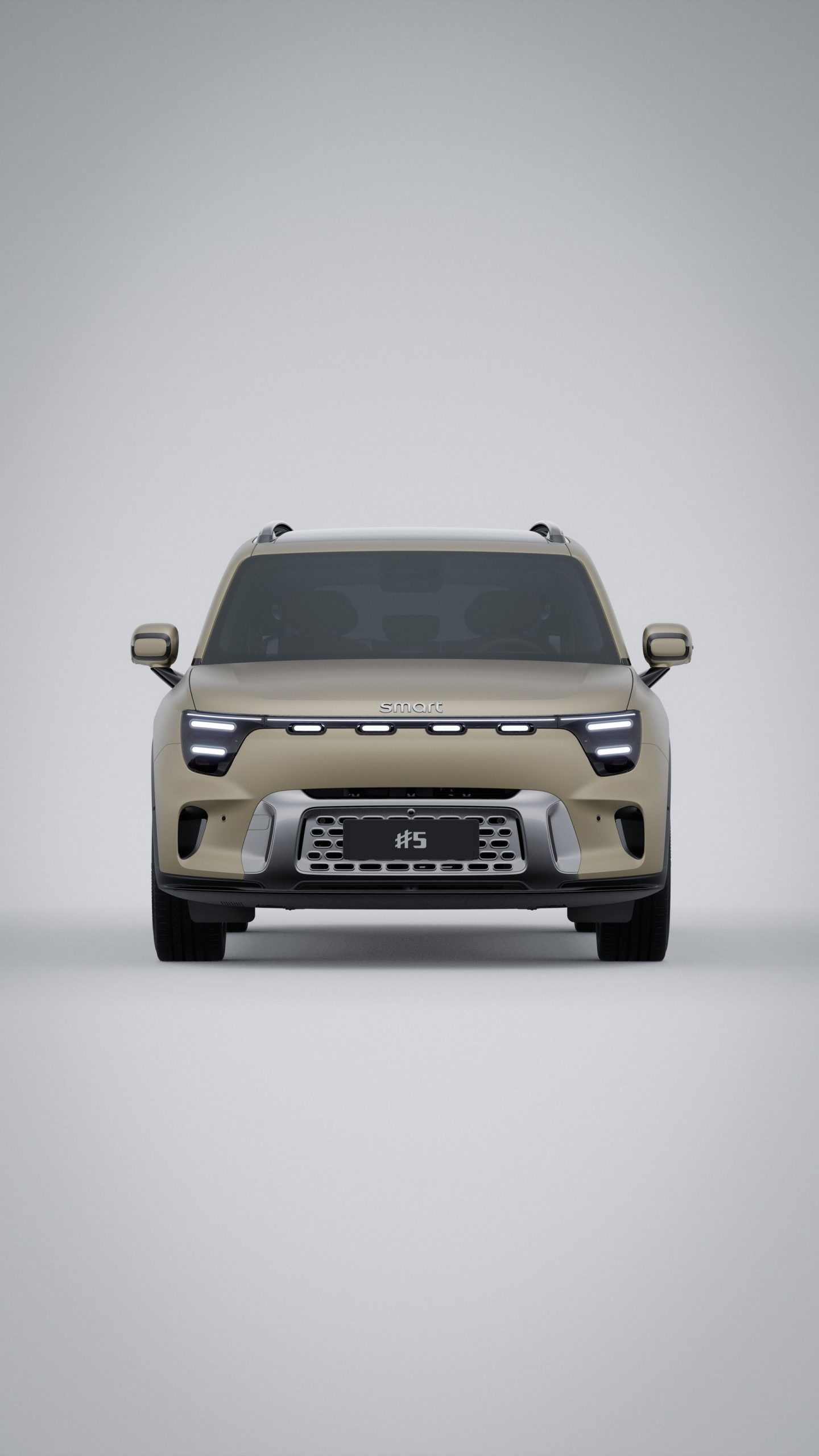 Vista frontal del Smart SUV, destacando su diseño moderno y robusto.