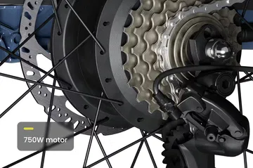 Detalle innovador de bicicleta de carga Aventon