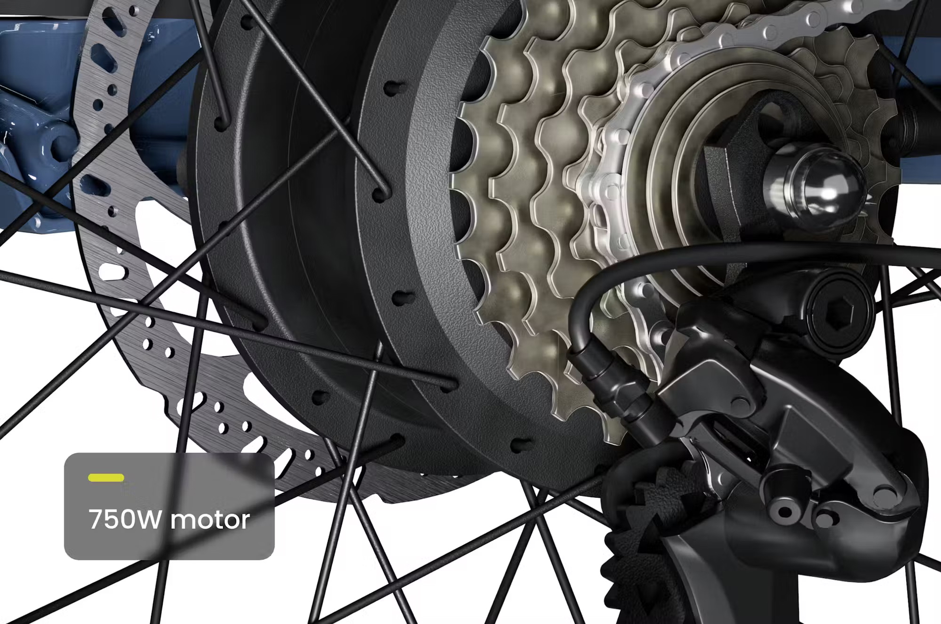 Detalle innovador de bicicleta de carga Aventon