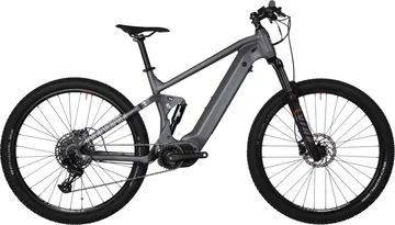 Ebike MTB de doble suspensión con diseño SUV, perfecta para otoño.