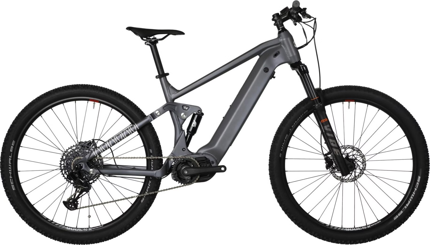 Ebike MTB de doble suspensión con diseño SUV, perfecta para otoño.