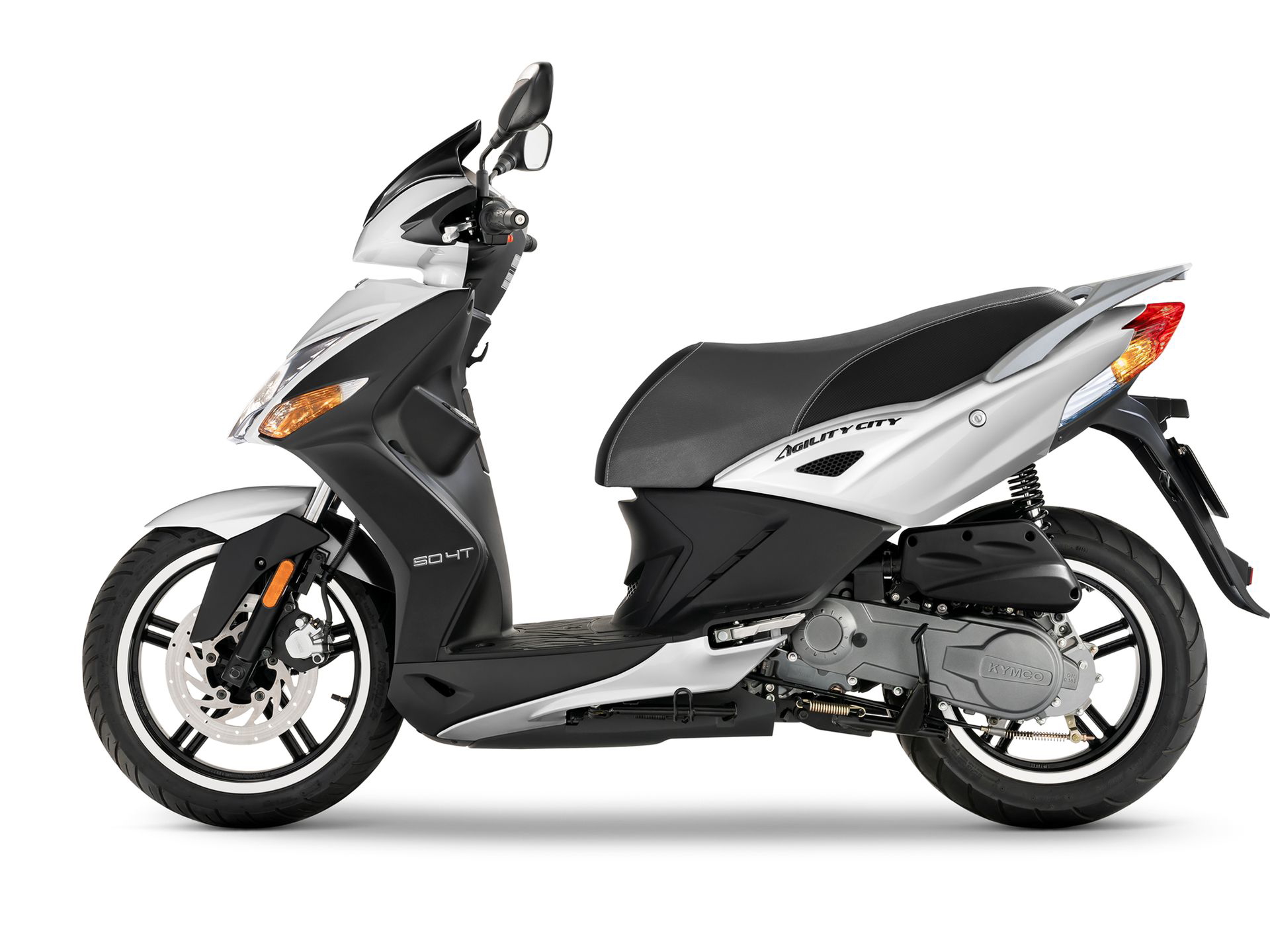 Scooter KYMCO Agility City 50, chasis robusto y diseño urbano.