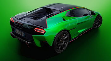 Vista trasera y lateral del Lamborghini Temerario GT3, destacando su línea aerodinámica