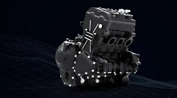 Vista del motor tricilíndrico de la Zontes 703F, una unidad compacta y eficiente.