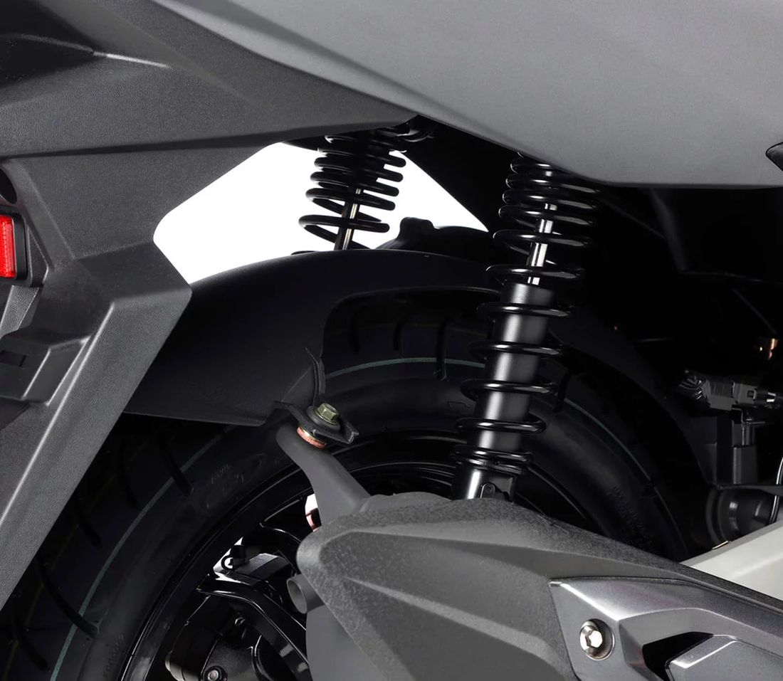 Vista de la suspensión y configuración mecánica de SYM Jet X 125.