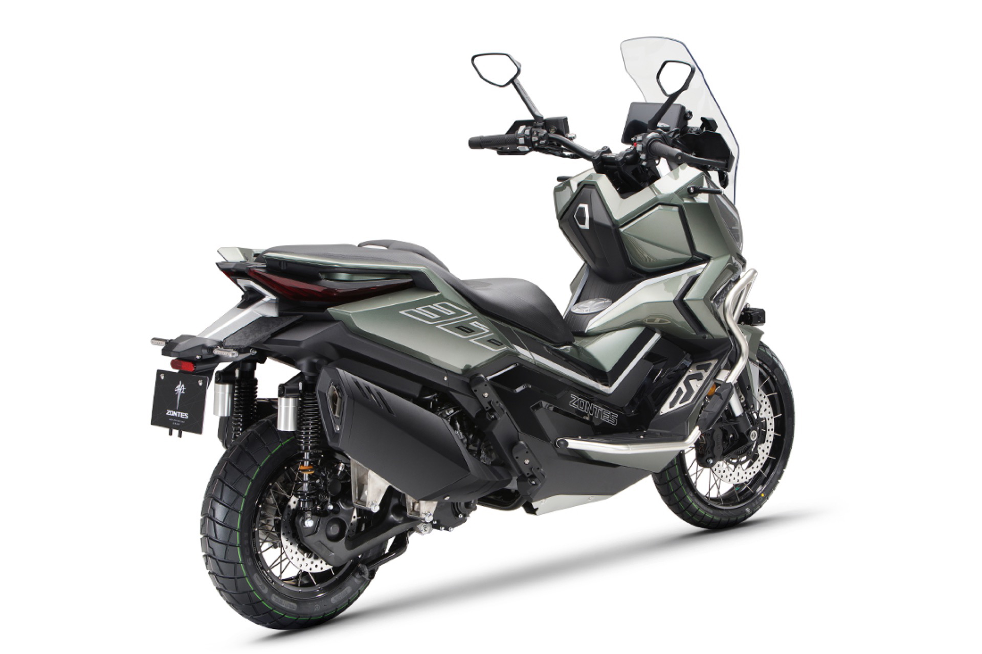 SUV de dos ruedas Zontes 368G con diseño robusto y versátil.