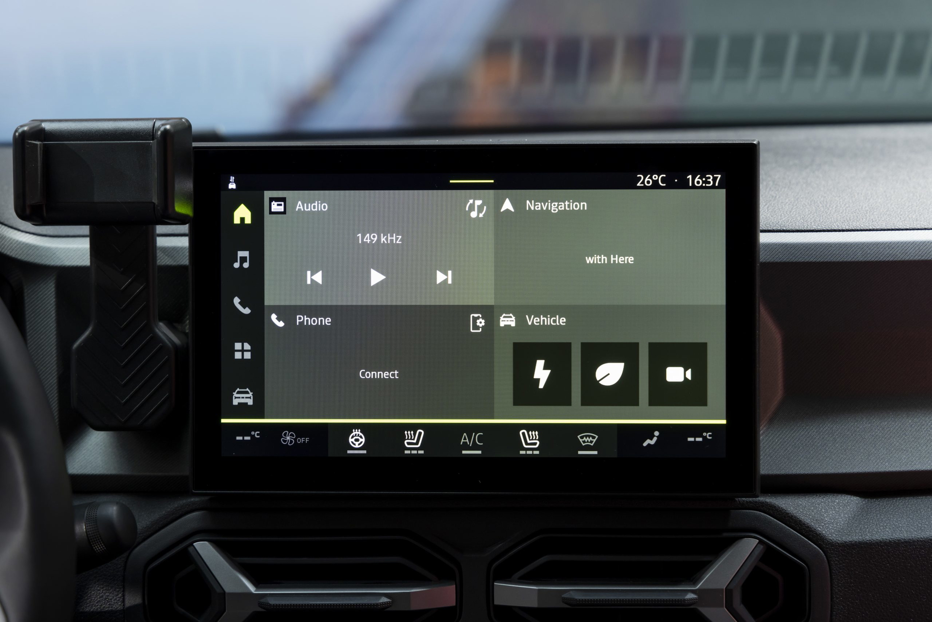 Pantalla táctil del sistema de infotainment del Dacia Bigster.