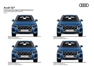 Impresionante frontal del Audi Q7 con su rejilla Singleframe y faros LED.
