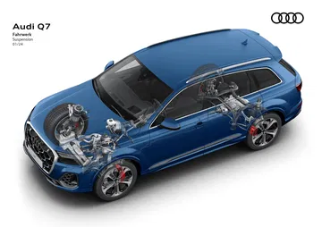 Vista lateral Audi Q7 que muestra su diseño y proporciones dinámicas.