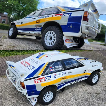 El emblemático Audi Quattro se muestra en su esplendor para el Dakar Classic 2025.