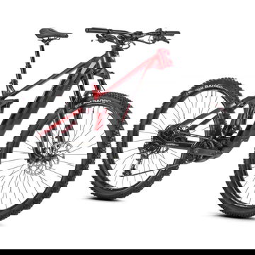 Bicicleta eléctrica con diseño robusto y batería de alta capacidad.