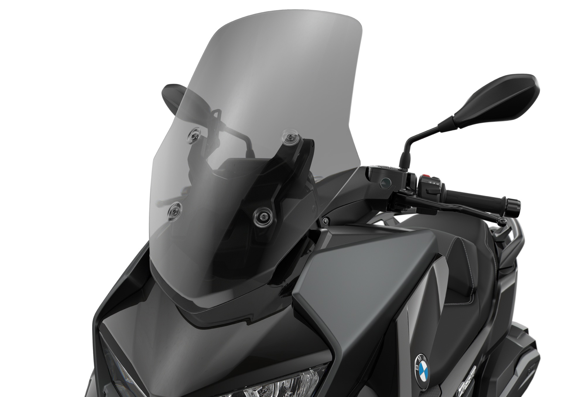 Vista lateral del BMW C 400 GT destacando su diseño y ergonomía para el entorno urbano.