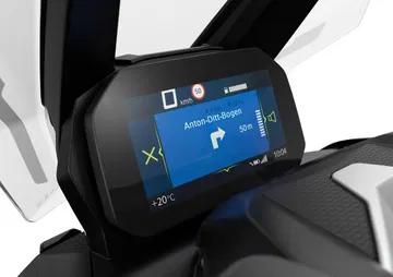 Vista del cuadro de instrumentos del BMW C 400 X, clara y funcional