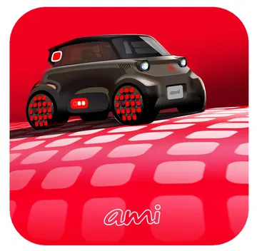 Vista trasera del Citroën AMI 2025, mostrando líneas modernas y compactas.