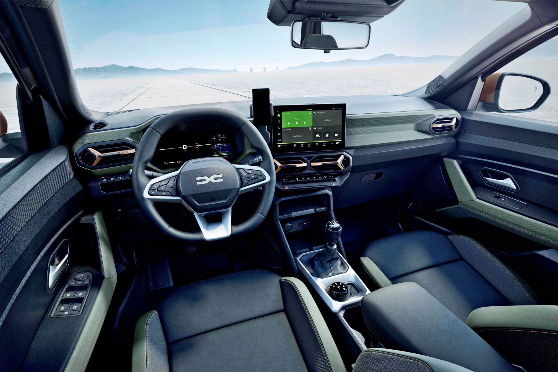 Vista refinada del habitáculo con materiales de primera calidad y diseño ergonómico.