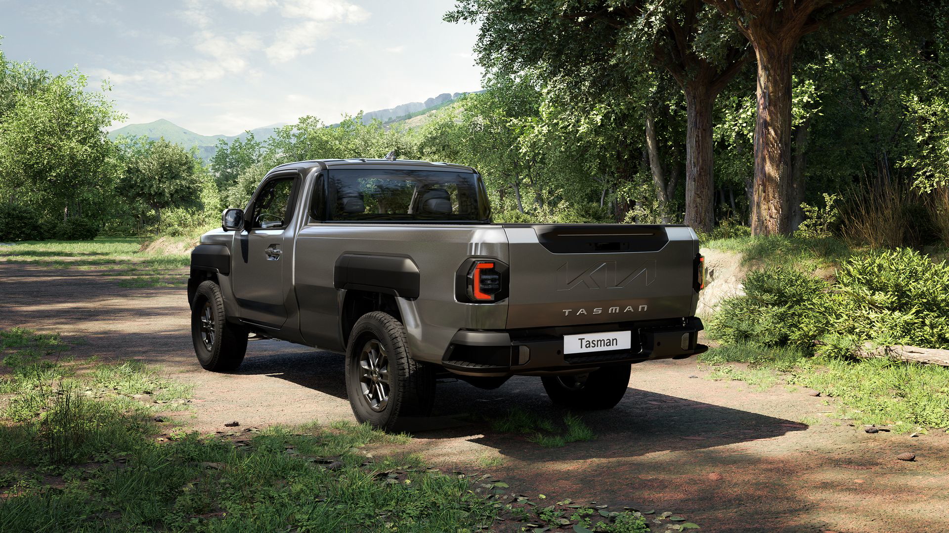 La nueva Kia Tasman 2025, robusta y preparada para enfrentarse a terrenos difíciles.