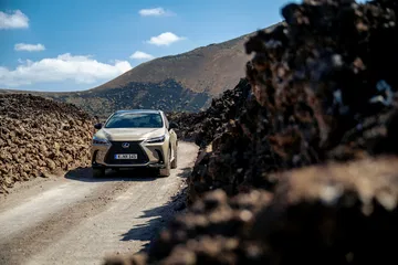 Nuevo Lexus NX 350h Overtrail mostrando su dominio en terreno abrupto