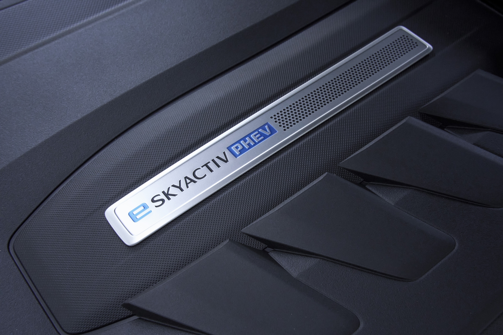 Umbral de puerta del Mazda CX-80 2025 con logo iluminado.