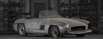Mercedes 300 SL en estado original listo para subasta.