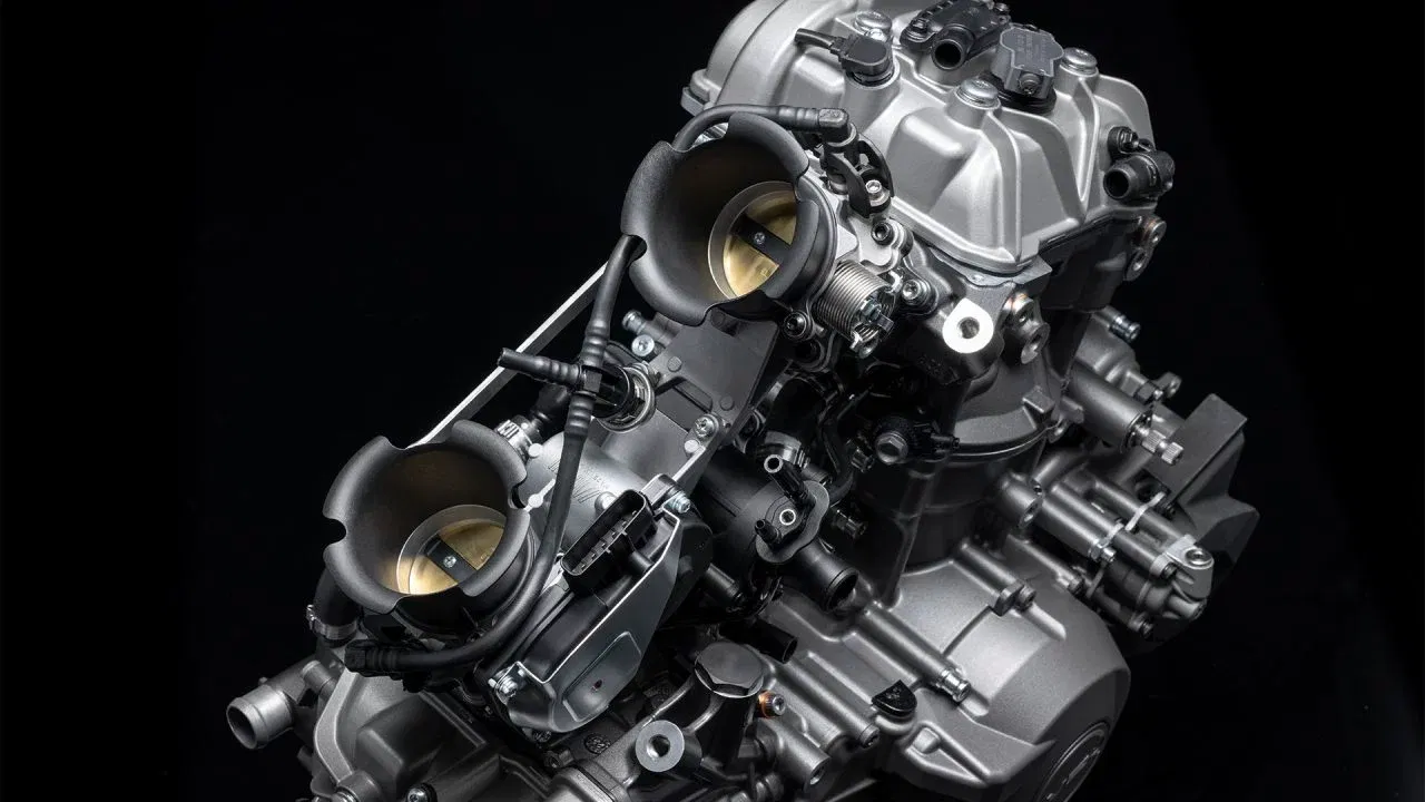 Vista del motor V2 de Ducati