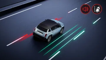 Vista dinámica del Renault 4 2025 mostrando su línea lateral y diseño moderno.