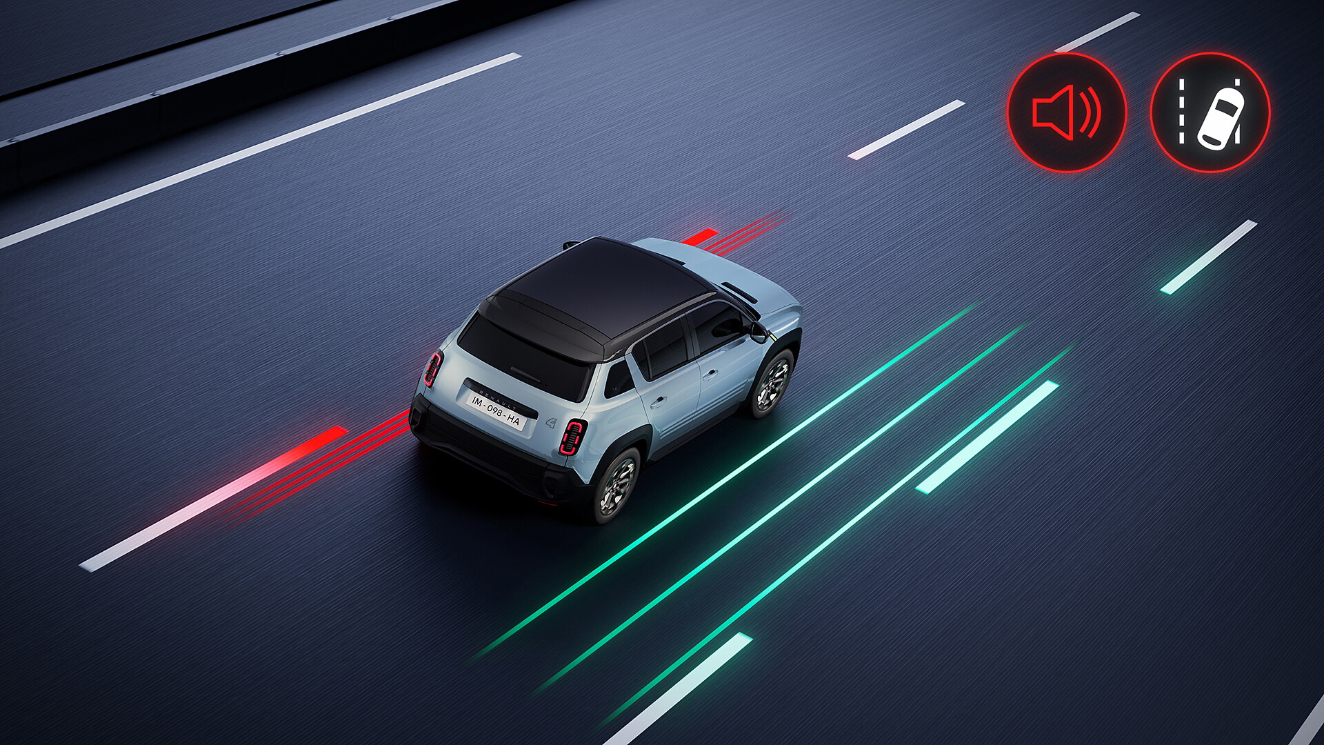 Vista dinámica del Renault 4 2025 mostrando su línea lateral y diseño moderno.