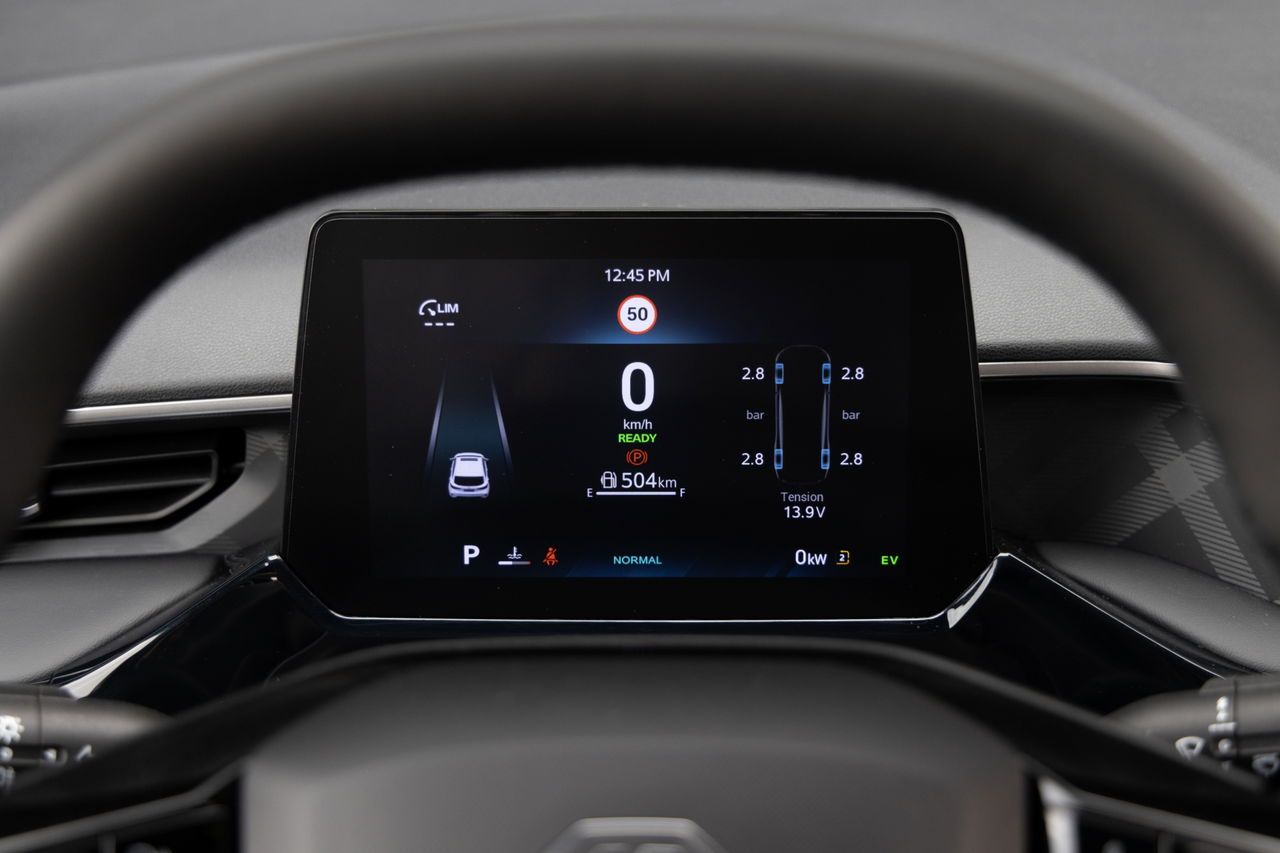 Vista del moderno sistema de infotainment del MG3