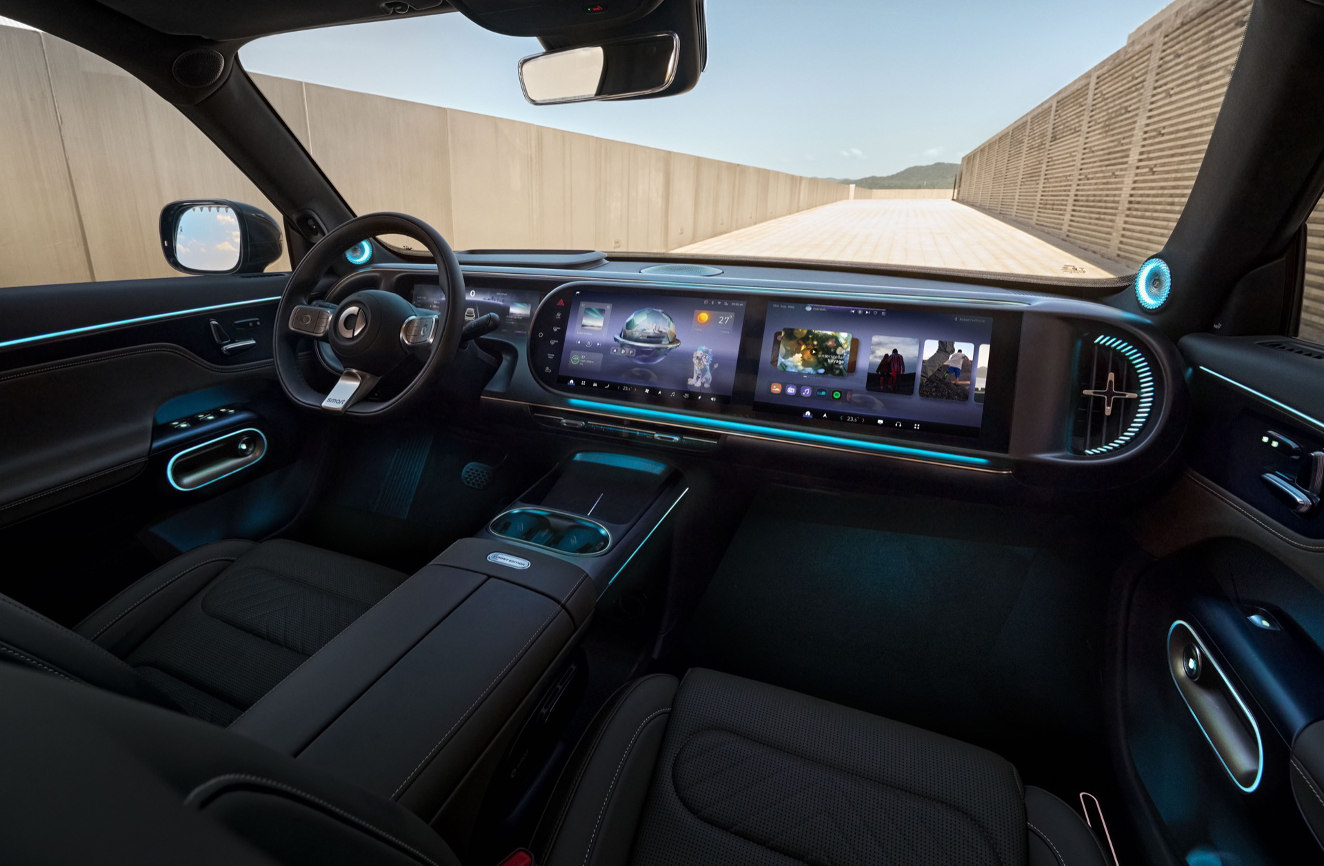 Vista moderna y tecnológica del cockpit del Smart #5