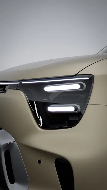 Primer plano de las luces LED del smart #5, diseño elegante y moderno.