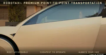 Vista lateral del revolucionario Tesla CyberCab.