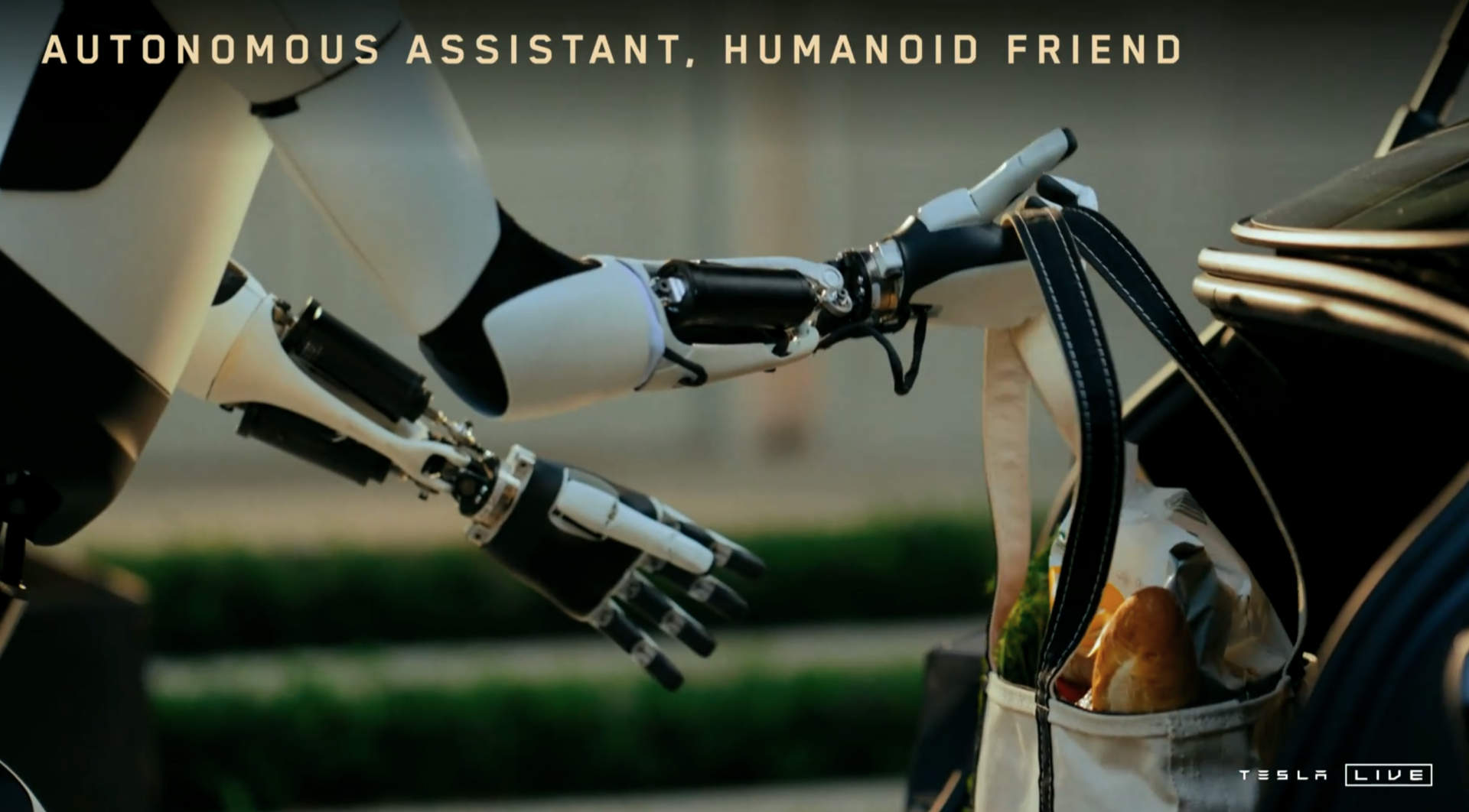 Vista lateral del nuevo Tesla Cybercab en su presentación mundial