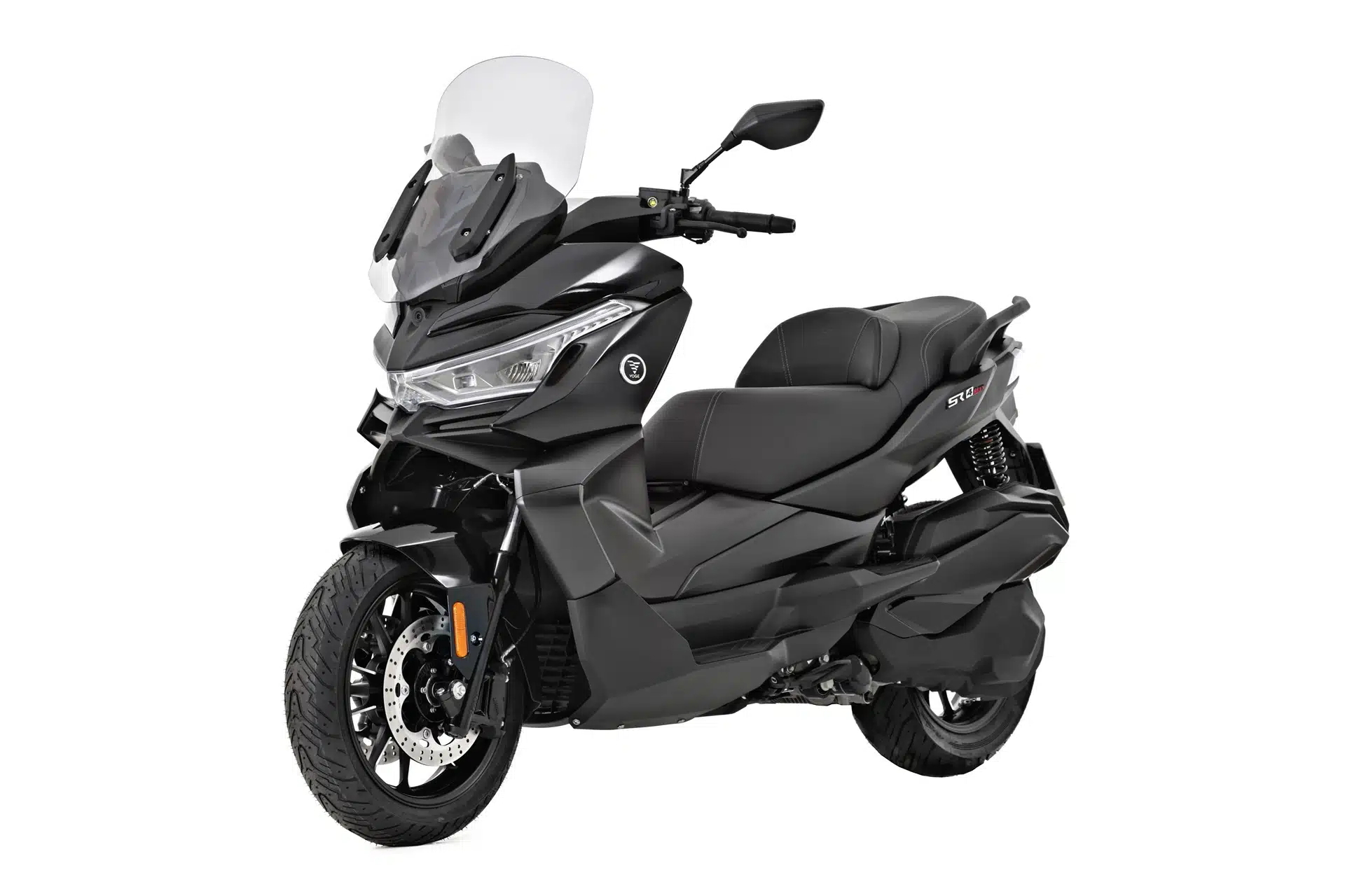 Vista lateral del scooter Voge SR4 Max T-22 destacando su diseño GT y acabados