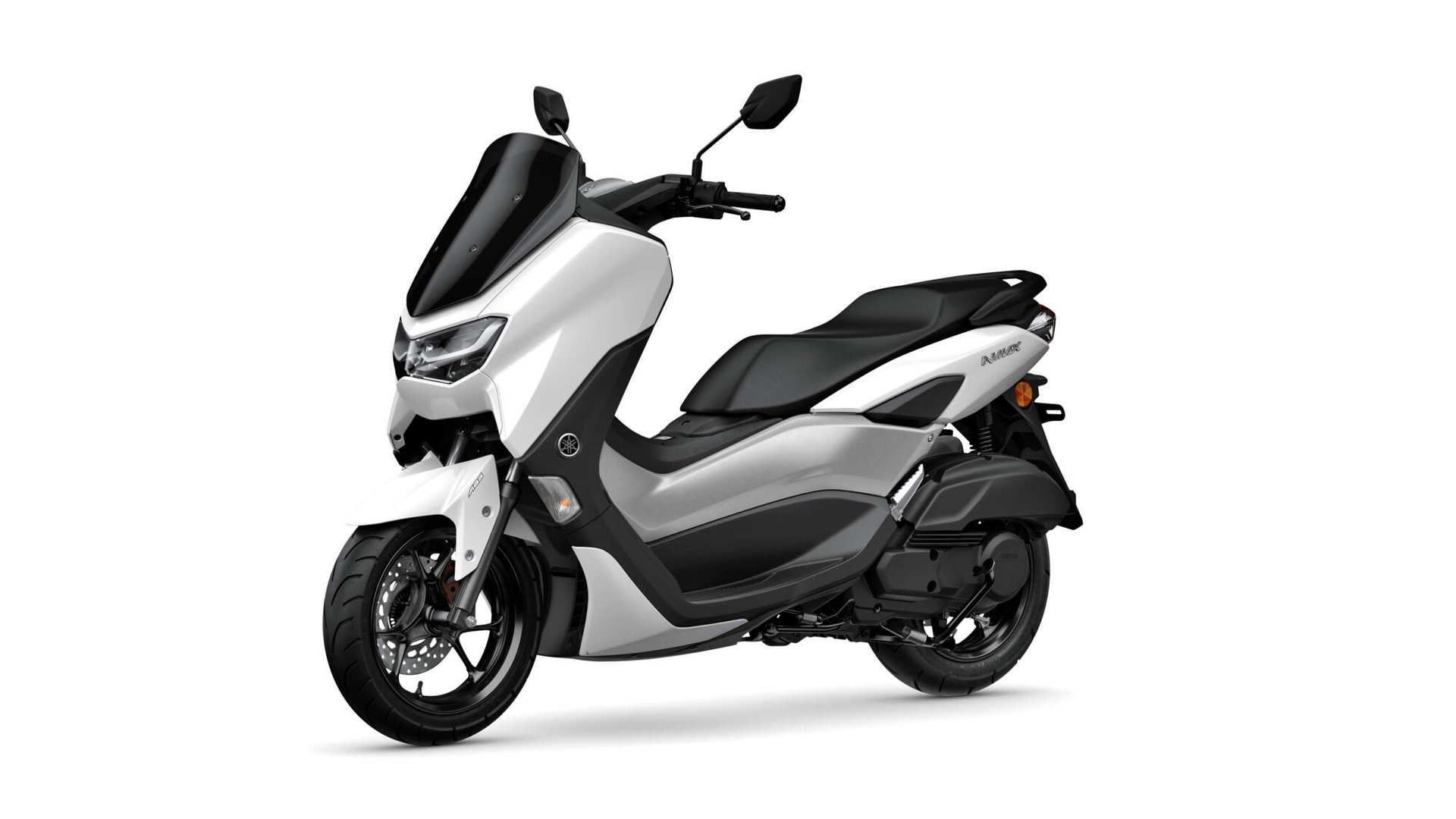 Vista lateral del Yamaha NMAX 125, destacando su diseño compacto y moderno.