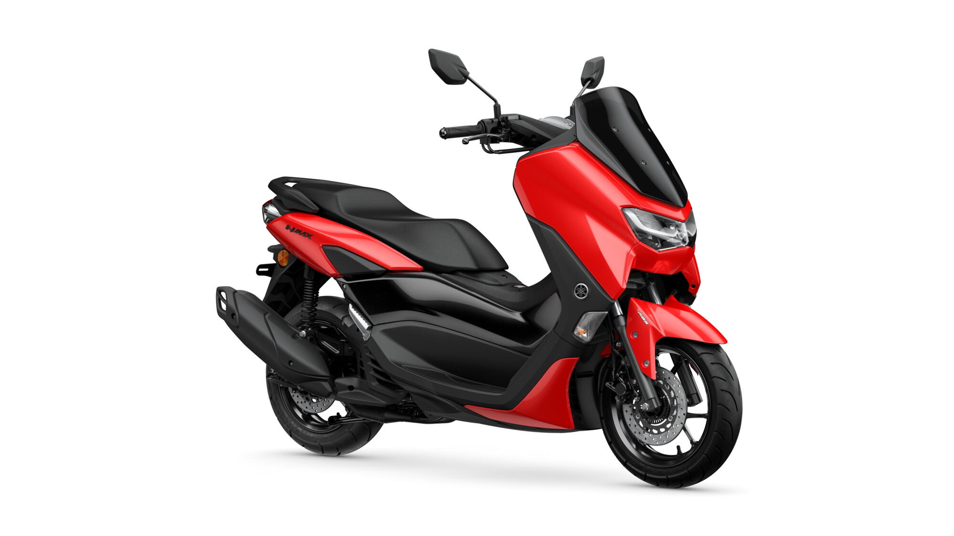 Vista lateral del Yamaha NMAX 125, destacando su diseño compacto y moderno.