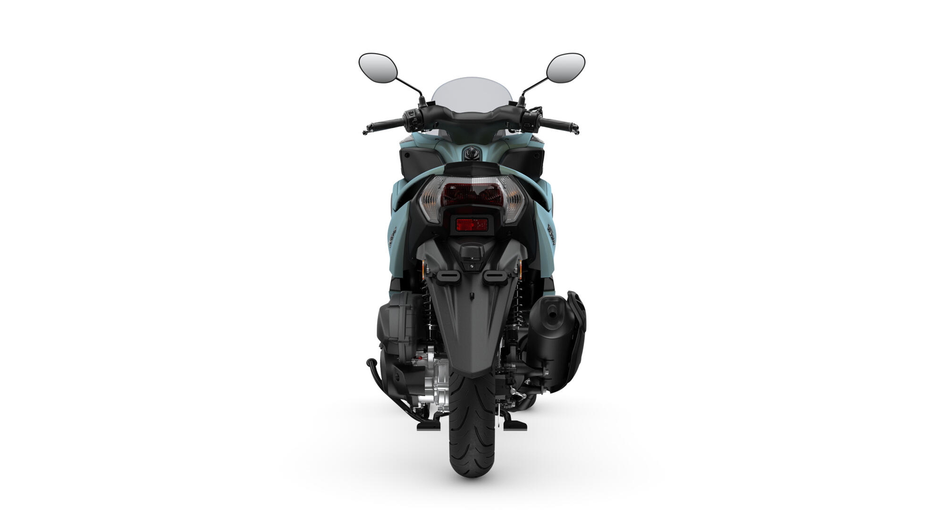 Vista frontal del Yamaha Tricity 125 MY 2024, destacando su doble rueda delantera.