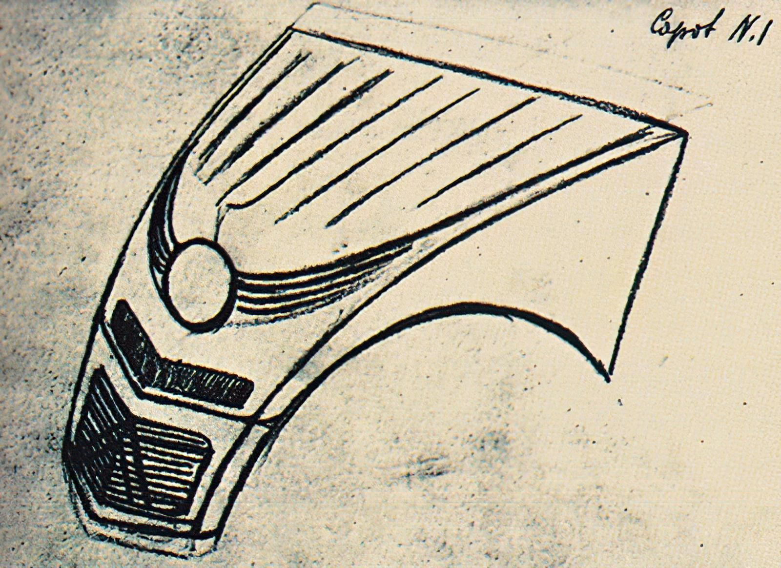 Prototipo del 2CV con un diseño distintivo en la parte delantera.