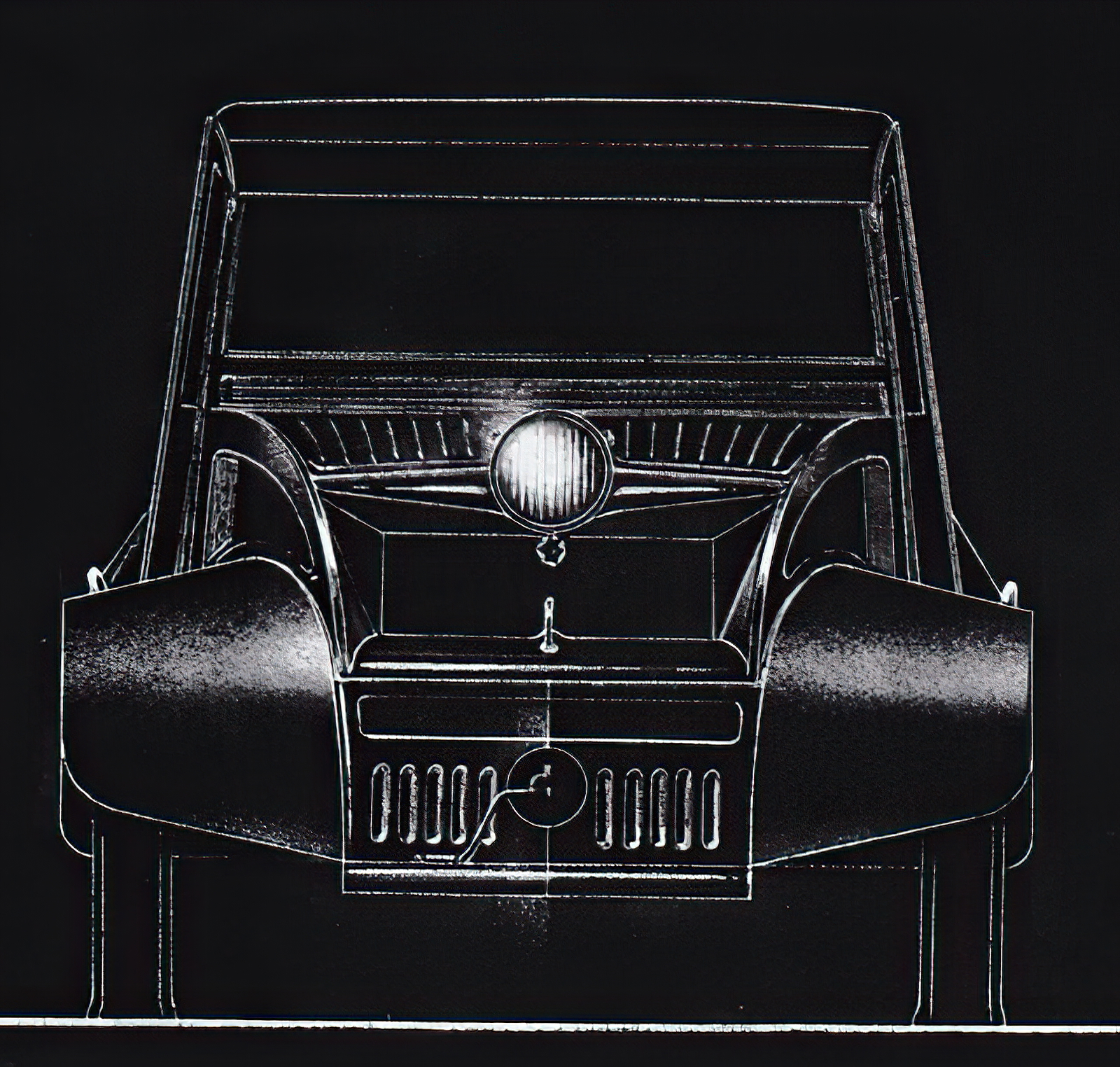Prototipo del Citroën 2CV con un diseño distintivo de monofaro.
