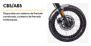 Detalles del sistema de frenos combinados del Brixton Cromwell 125.