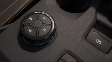 Detalle del selector de modos de conducción, elemento clave en su versatilidad todoterreno.