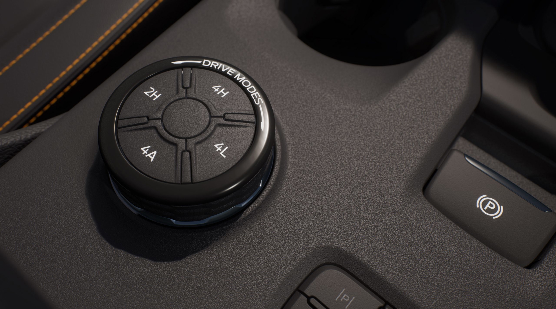 Detalle del selector de modos de conducción, elemento clave en su versatilidad todoterreno.