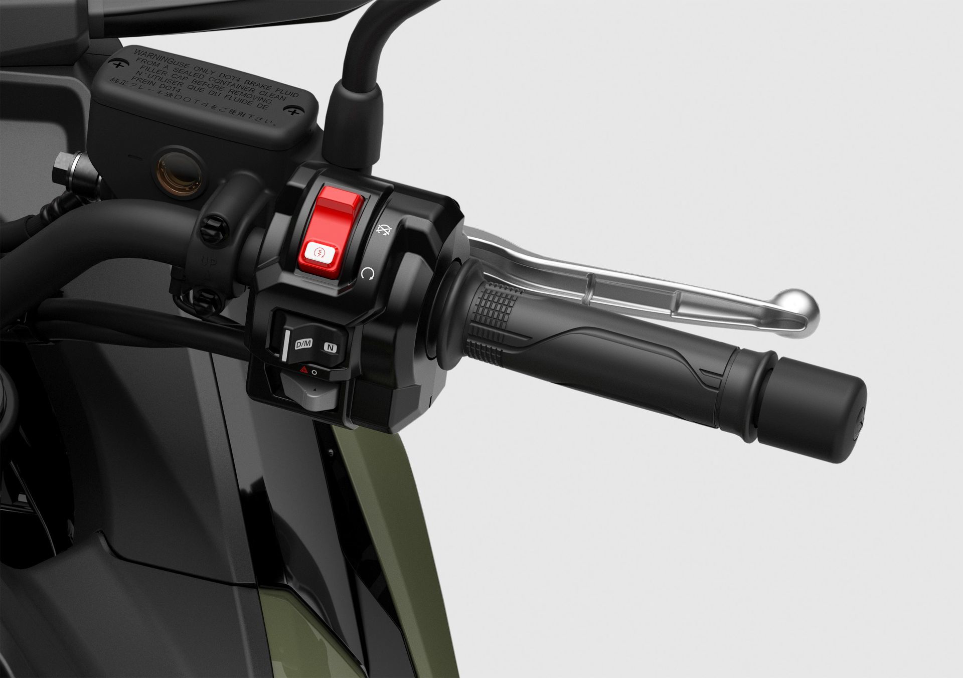 Vista del mando de la Honda NC750X, destacando su diseño ergonómico.