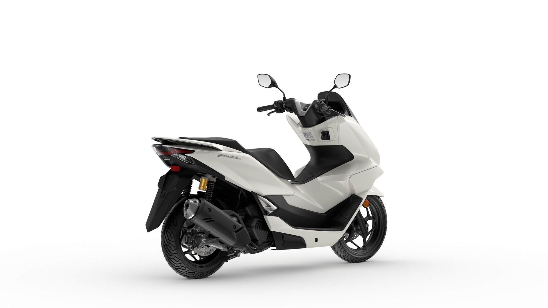Vista lateral del Honda PCX 125 2025, mostrando su diseño aerodinámico y moderno.