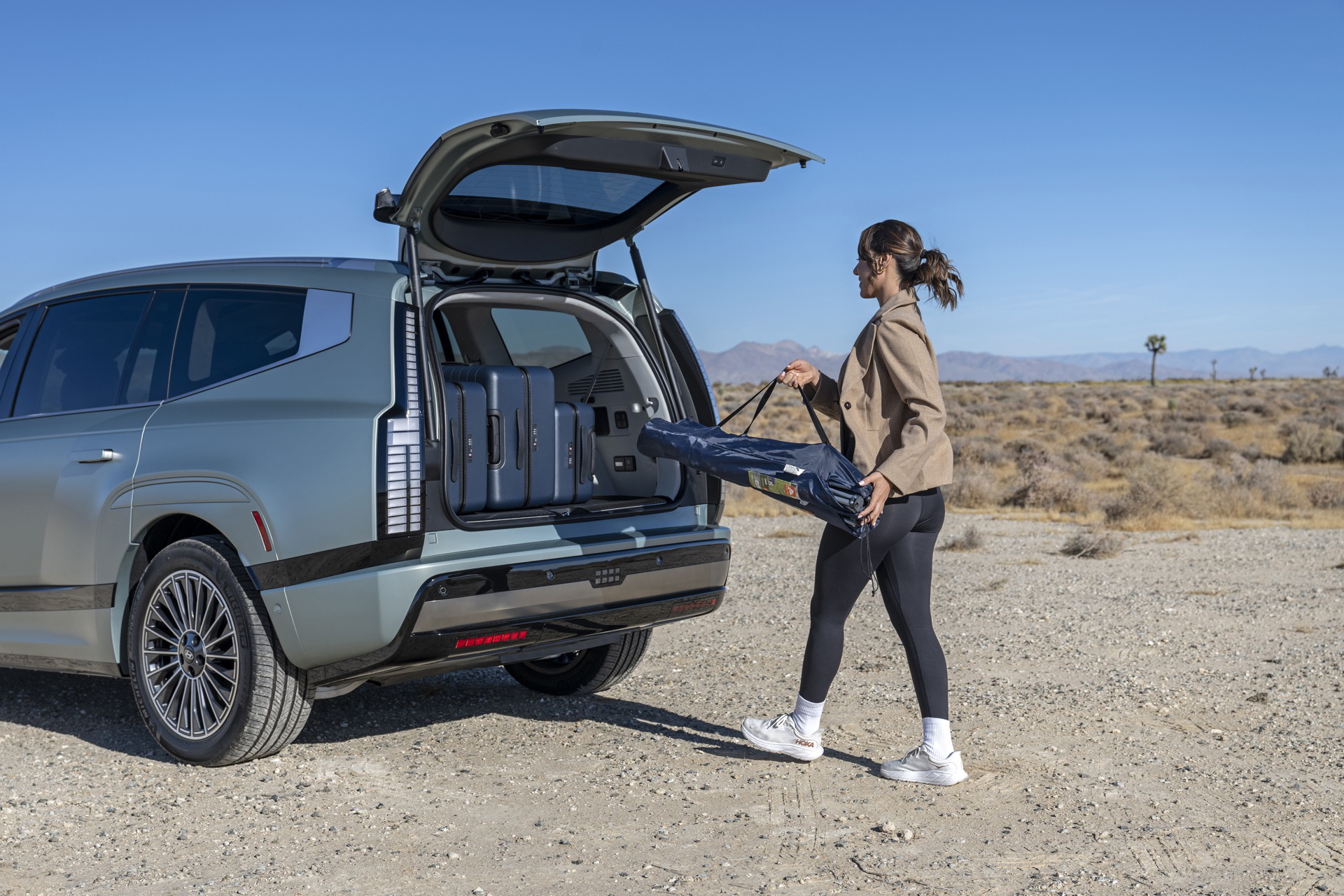 El Hyundai Ioniq 9 ofrece un amplio maletero, ideal para viajes familiares con espacio para 7.