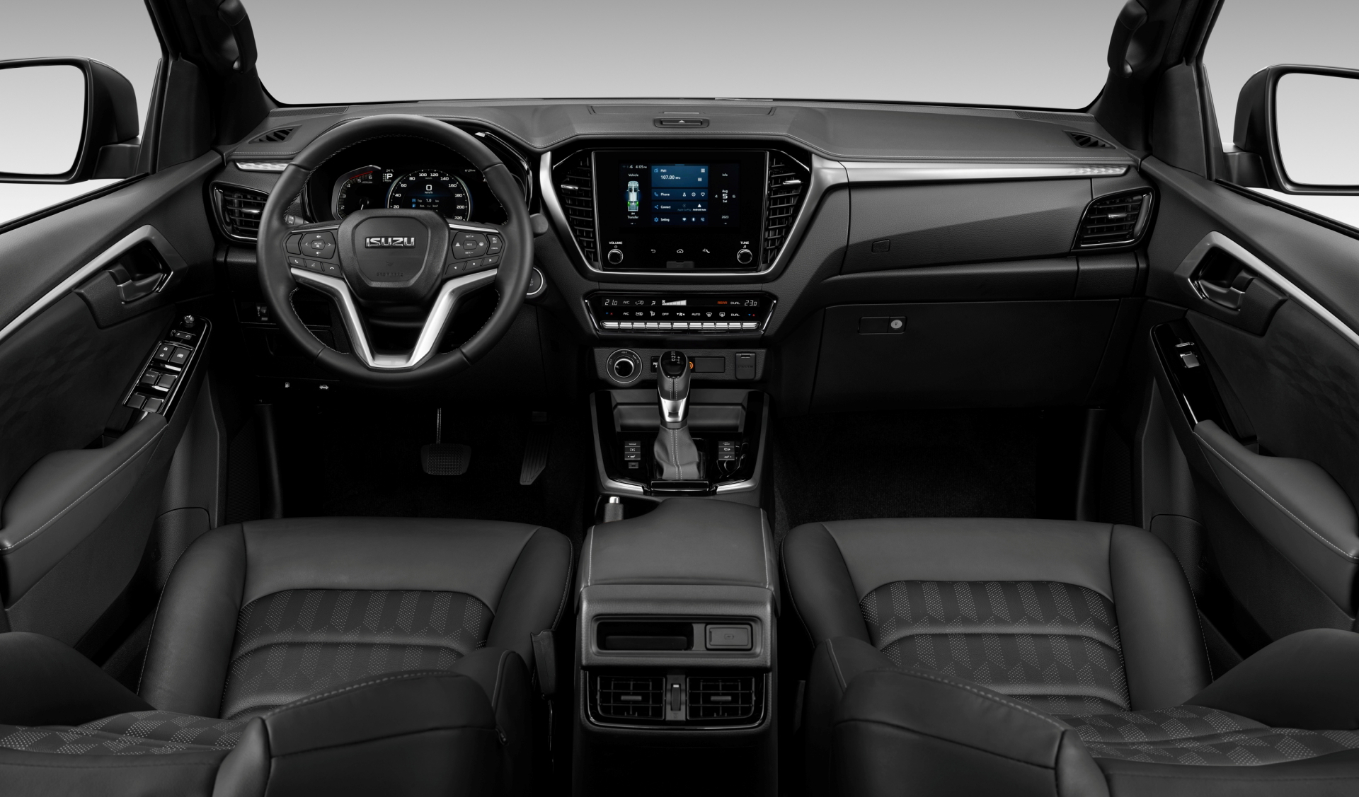 Moderno interior del Isuzu D-MAX 2025, con diseño ergonómico y materiales de calidad.