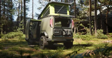 La Kia EV9 afronta terrenos difíciles con una presencia imponente y líneas futuristas.
