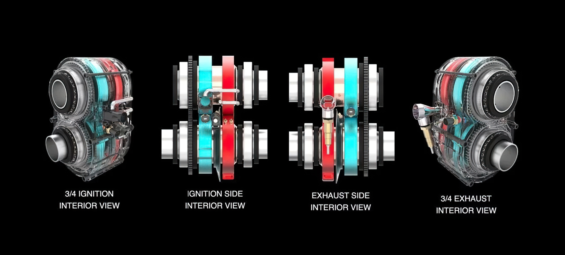 Esquema del motor Omega 1, destacando sus componentes internos.